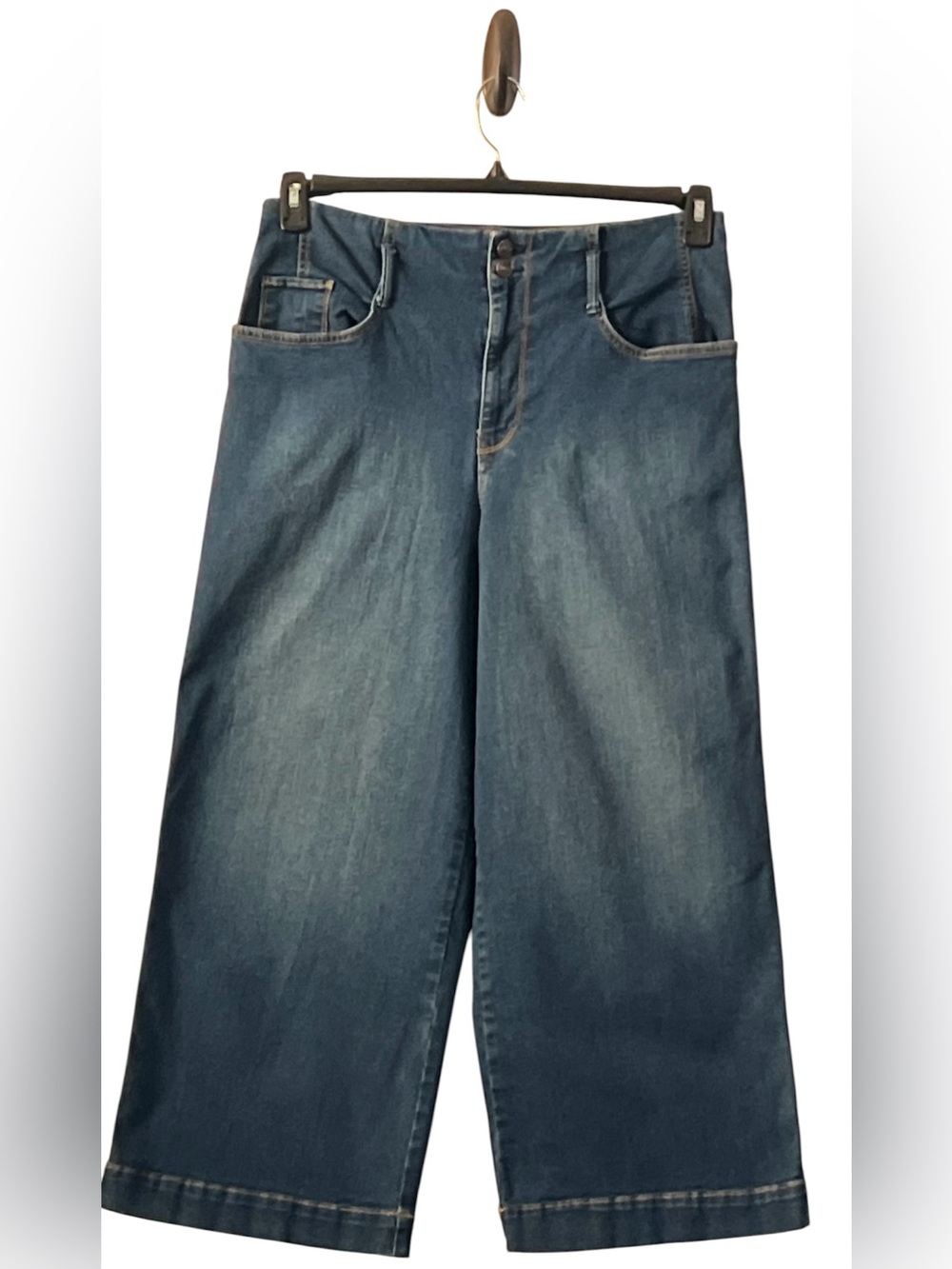 Nine West Wide-Leg Jeans in Blue Denim, Size 16